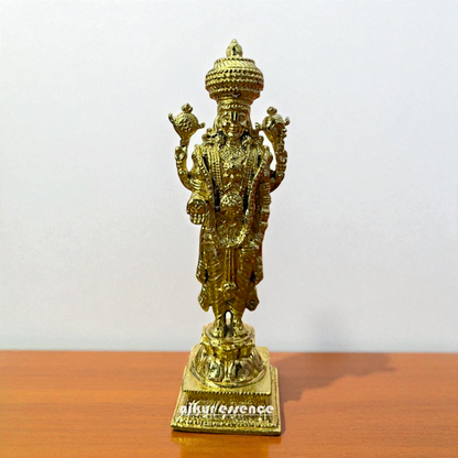 Srinivasa Standing with Abhaya Mudra – Panchaloha Idol by Nikur Essence Nikuressence