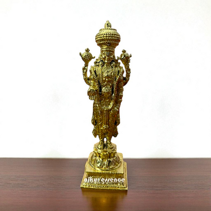 Srinivasa Standing with Abhaya Mudra – Panchaloha Idol by Nikur Essence Nikuressence