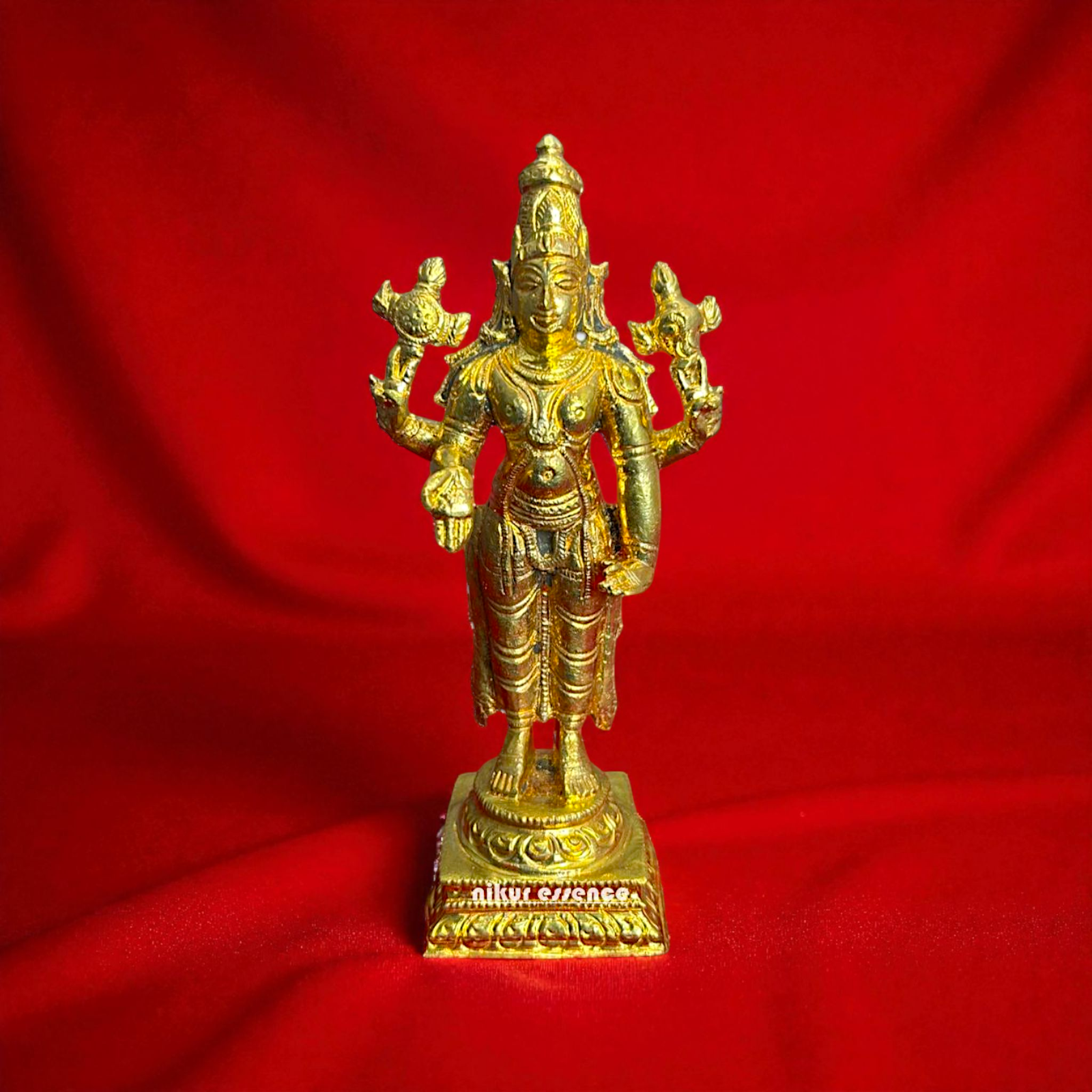 Divine Lord Vishnu Panchaloha Idol | Traditional Handcrafted Murti by Nikur Essence Nikuressence