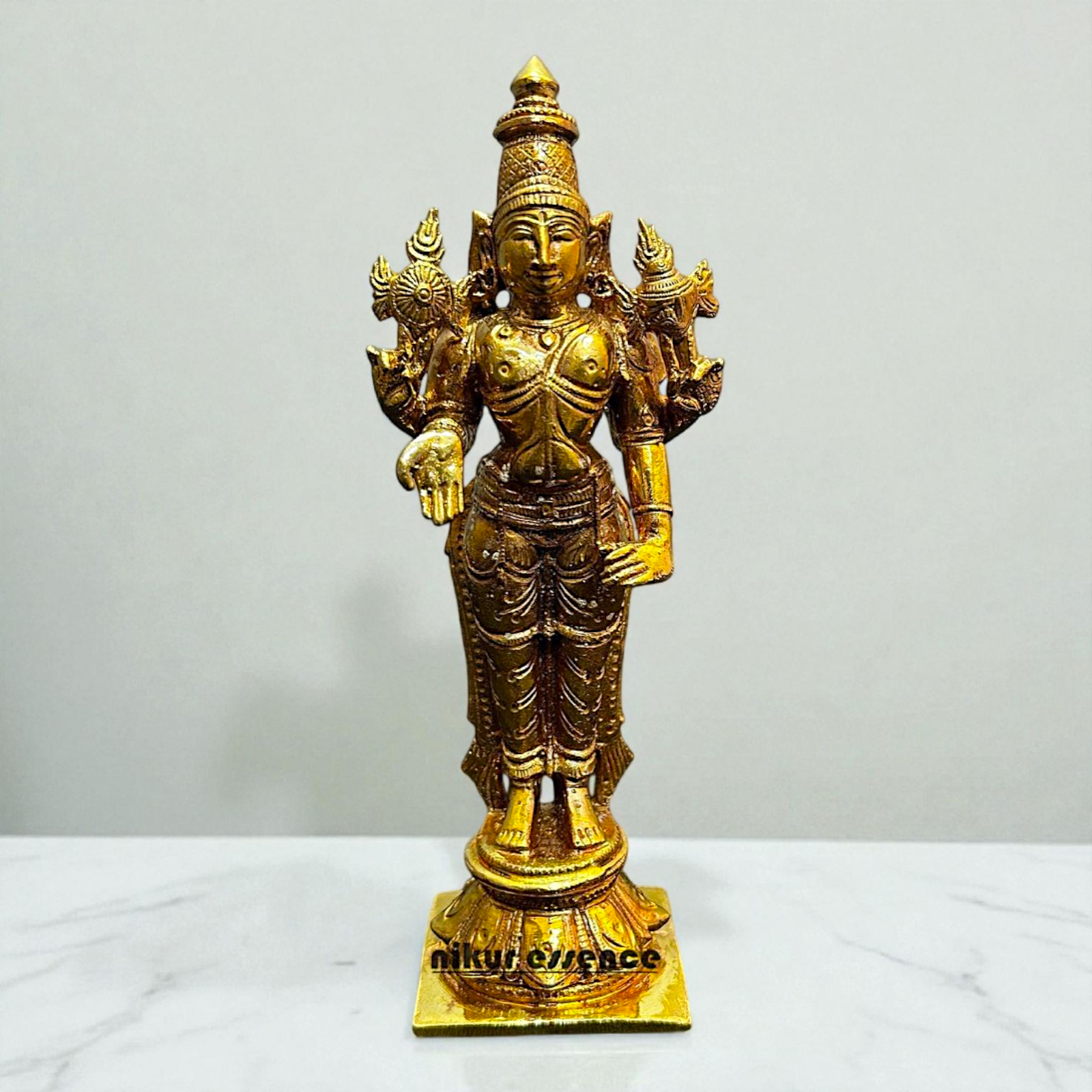 Srinivasa Swamy Panchaloha Idol – Sacred Brass Finish | Nikur Essence Nikuressence