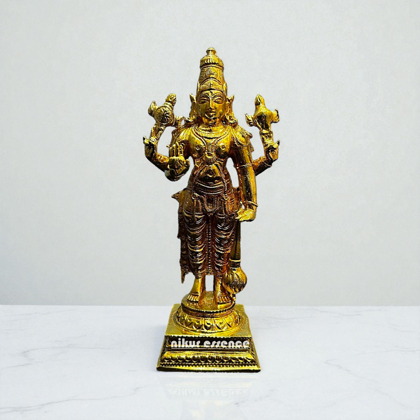 Lord Vishnu Standing in Blessing Posture – Panchaloha Idol – Nikur Essence Nikuressence