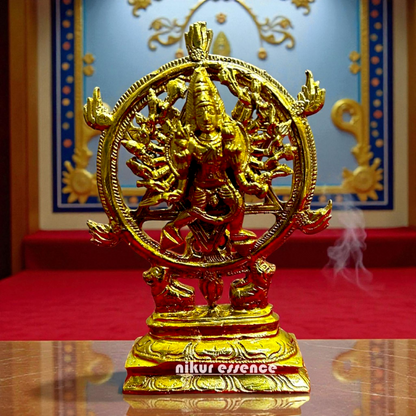 Sudarshan Vishnu Panchaloha Idol | Traditional Five-Metal Murti with Chakra Detail | Nikur Essence Heritage Collection Nikuressence