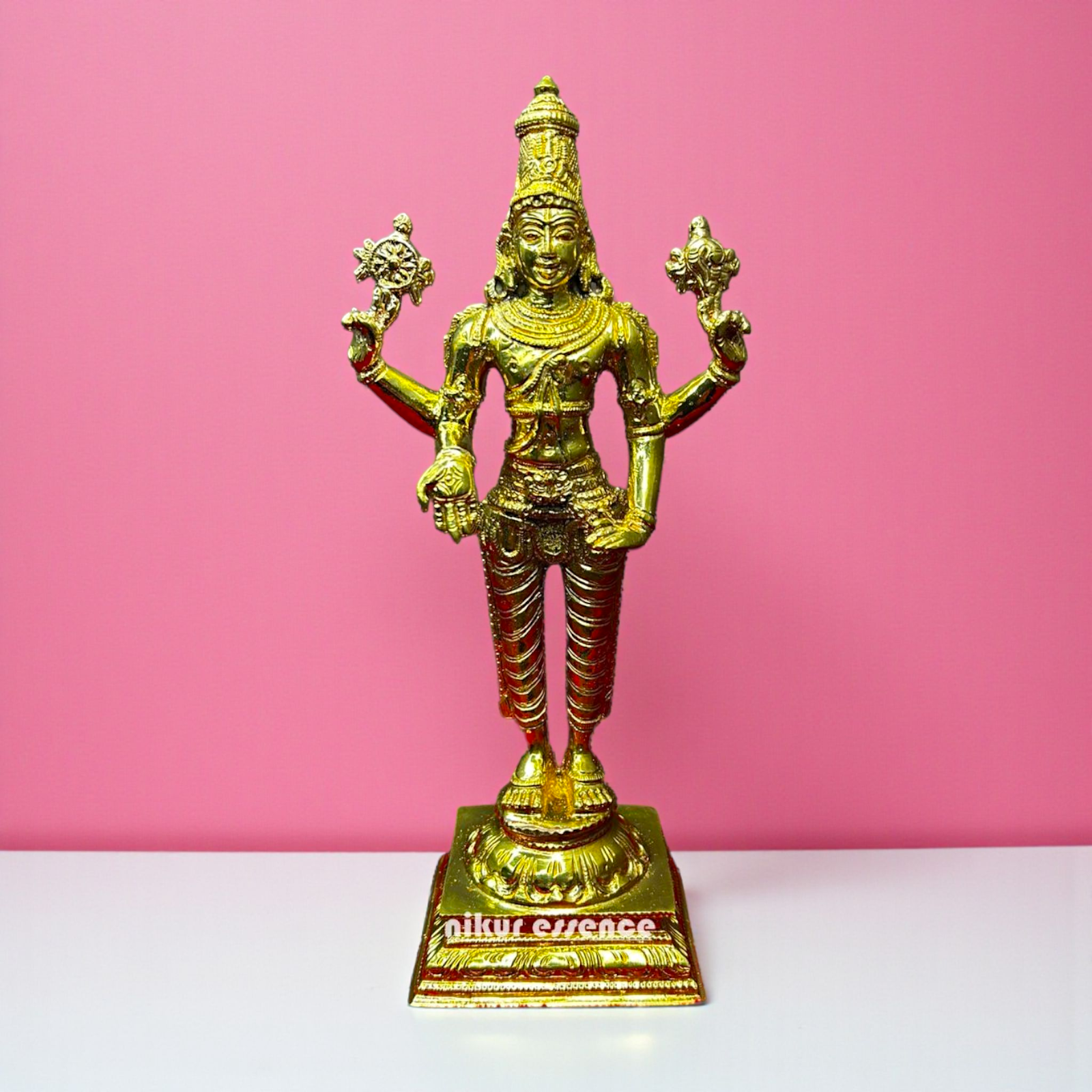 Lord Vishnu Idol in Blessing Posture – Panchaloha Sculpture by Nikur Essence Nikuressence