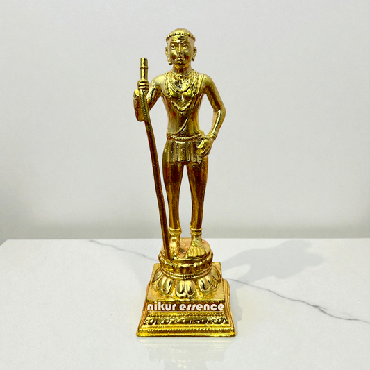 Subramanya Panchaloha Statue – Handcrafted Lord Murugan Idol in Antique Finish – Divine Skanda Sculpture by Nikur Essence Nikuressence