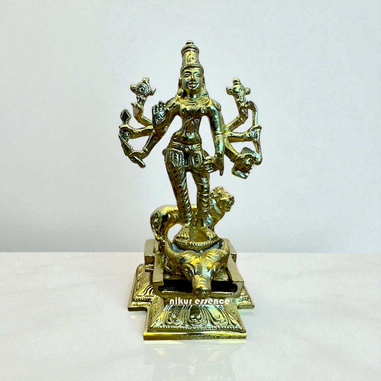 Handcrafted Panchaloha Durga Devi Idol – Divine Shakti Statue for Pooja Room – Traditional Hindu Goddess Sculpture Nikuressence