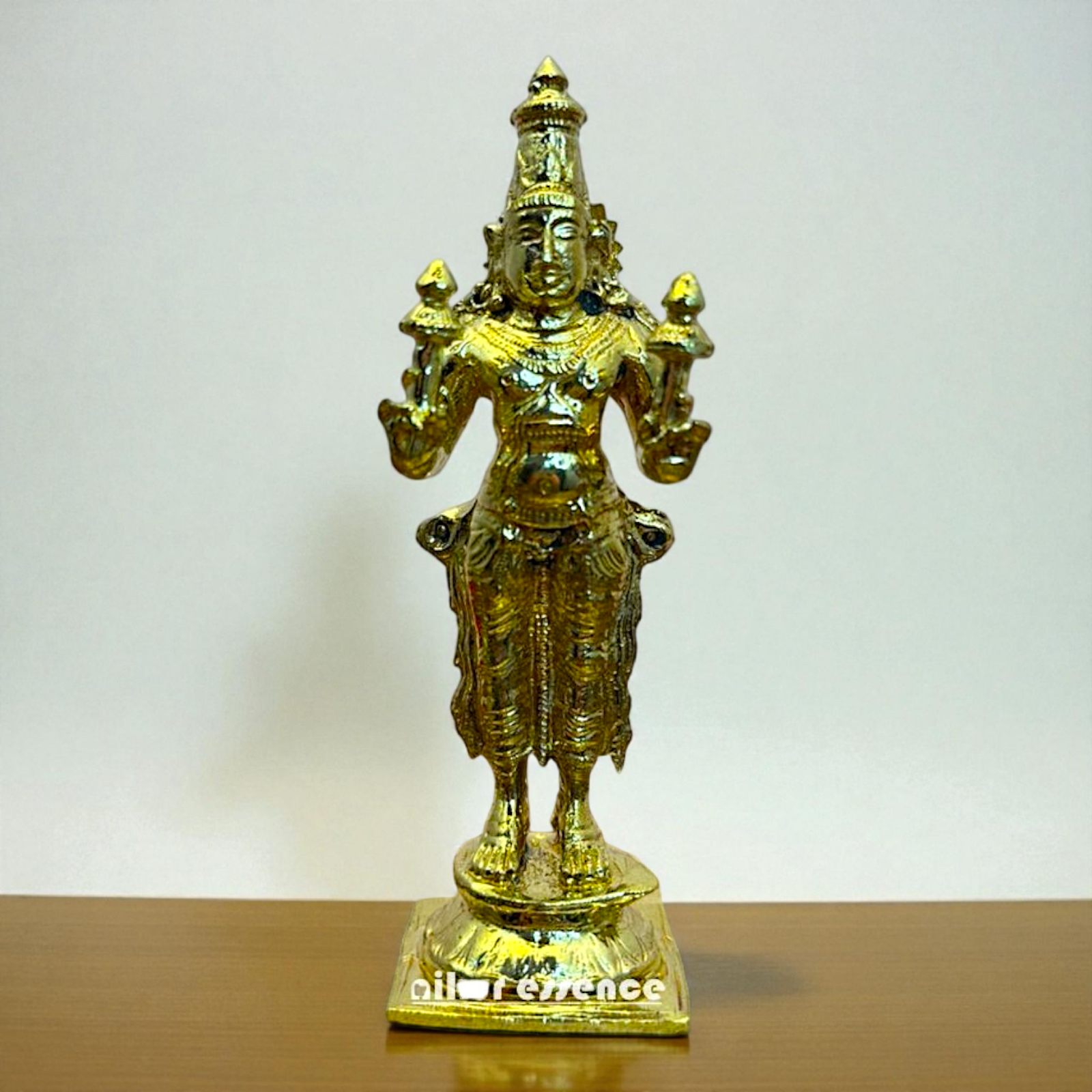Panchaloha Vishnu Bhagwan Idol – Handcrafted Hindu God Statue for Home Temple – Traditional Sacred Sculpture by Nikur Essence Nikuressence
