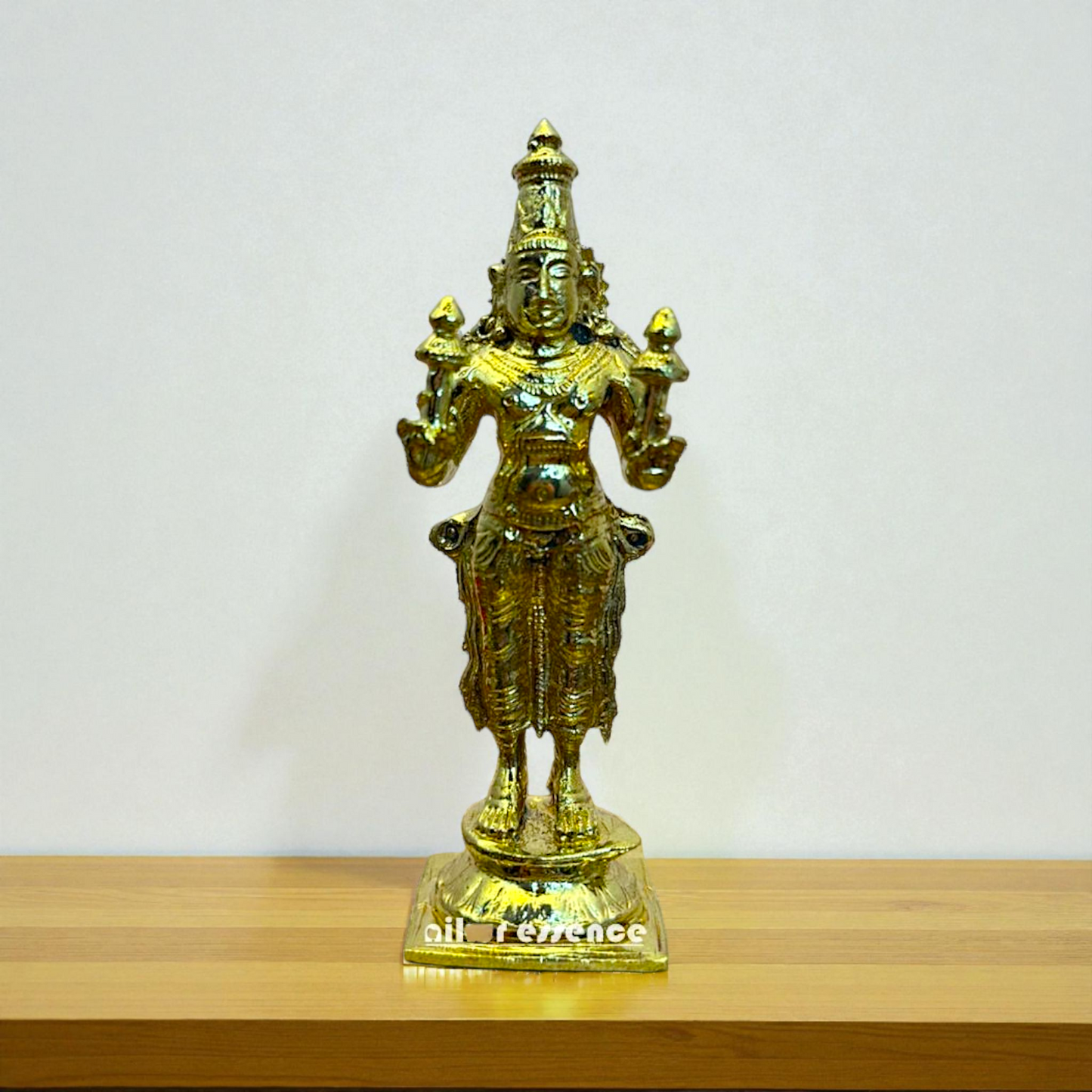 Panchaloha Vishnu Bhagwan Idol – Handcrafted Hindu God Statue for Home Temple – Traditional Sacred Sculpture by Nikur Essence Nikuressence