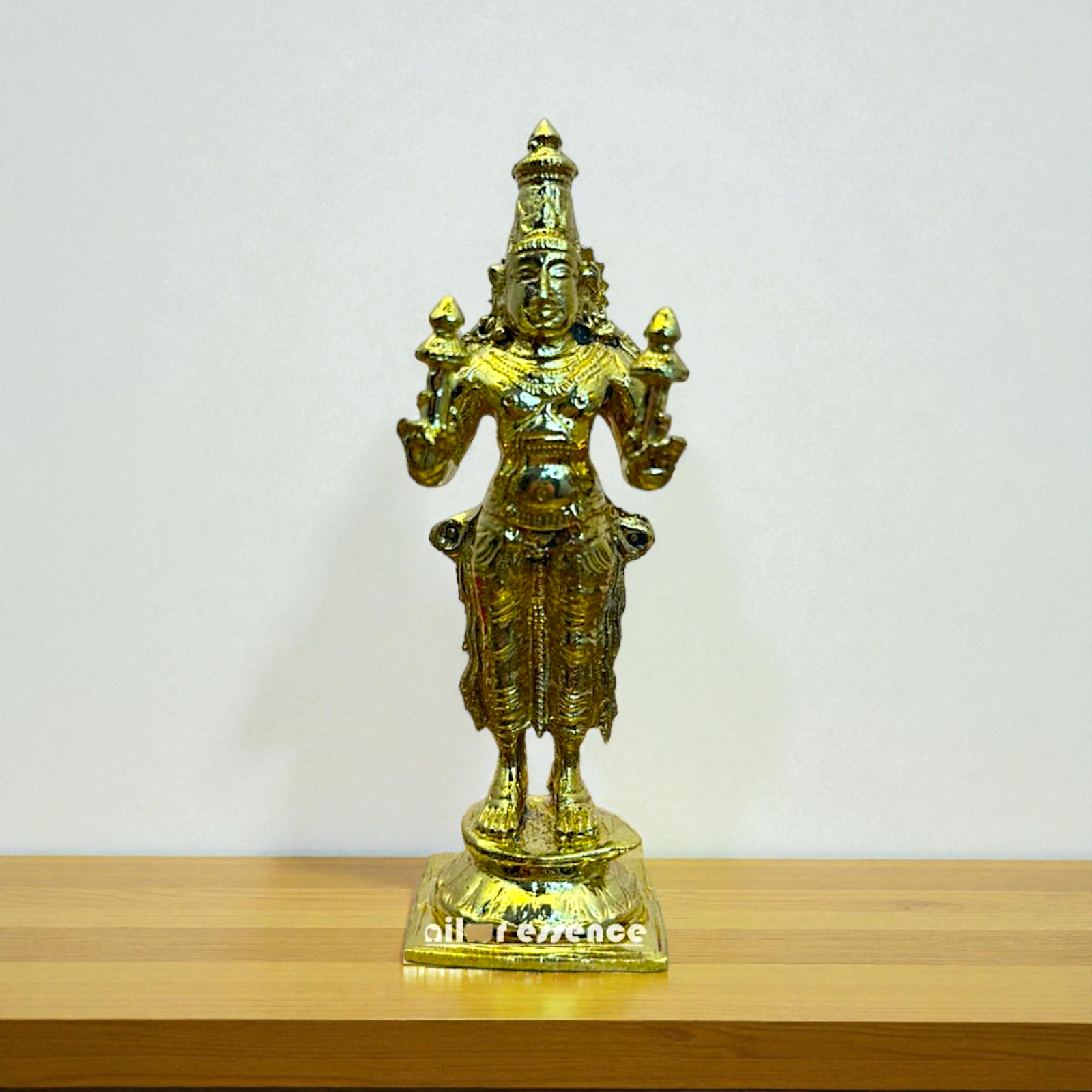Panchaloha Vishnu Bhagwan Idol – Handcrafted Hindu God Statue for Home Temple – Traditional Sacred Sculpture by Nikur Essence Nikuressence