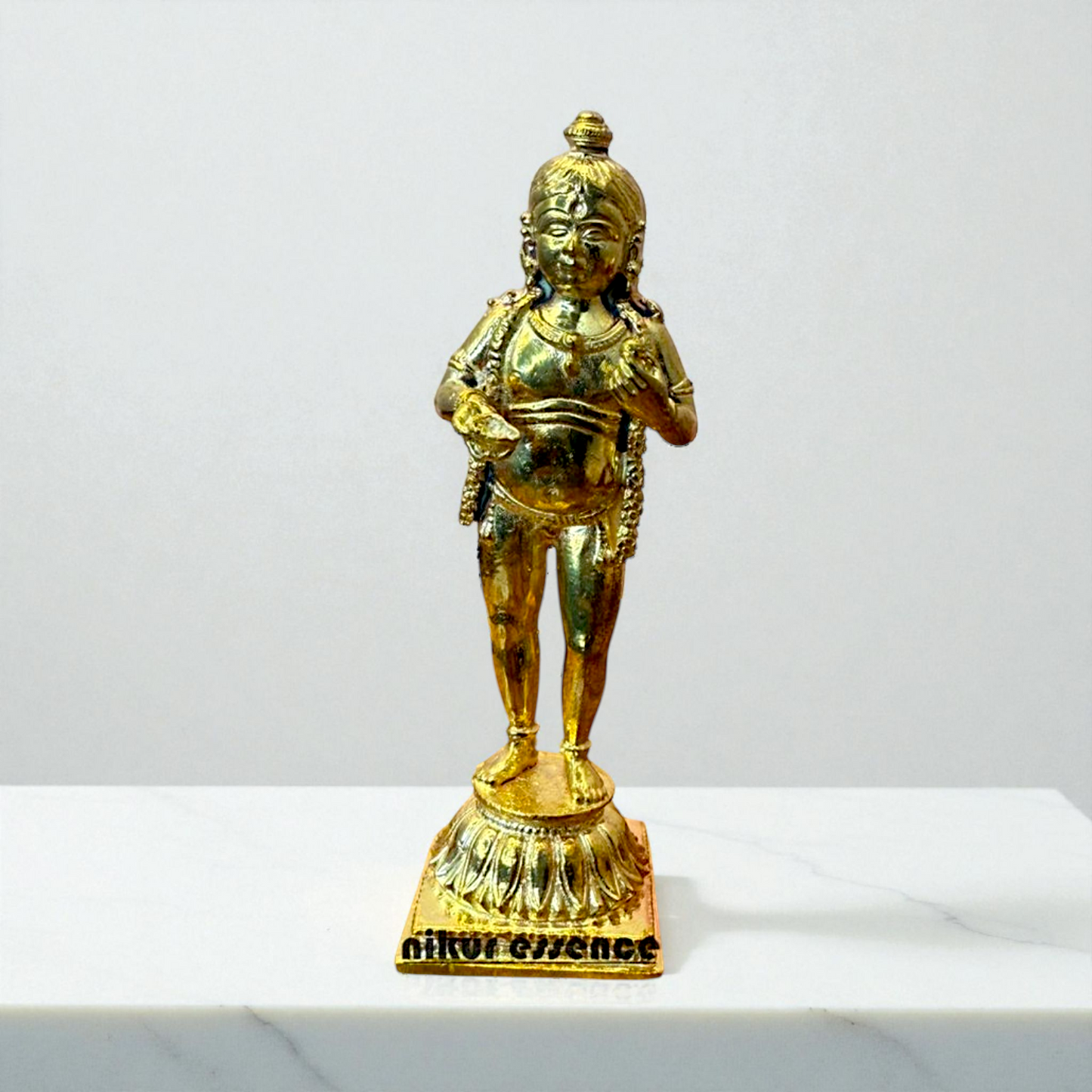 Divine Akshaya Krishna Idol in Panchaloha | Eternal Form of Lord Krishna by Nikur Essence | Handcrafted Sacred Metal Statue for Pooja Nikuressence