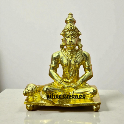 Nikur Essence Lord Hanuman Idol in Panchaloha – Handcrafted Antique Finish Bajrangbali Murti for Home, Temple, Vastu & Devotional Decor Nikuressence