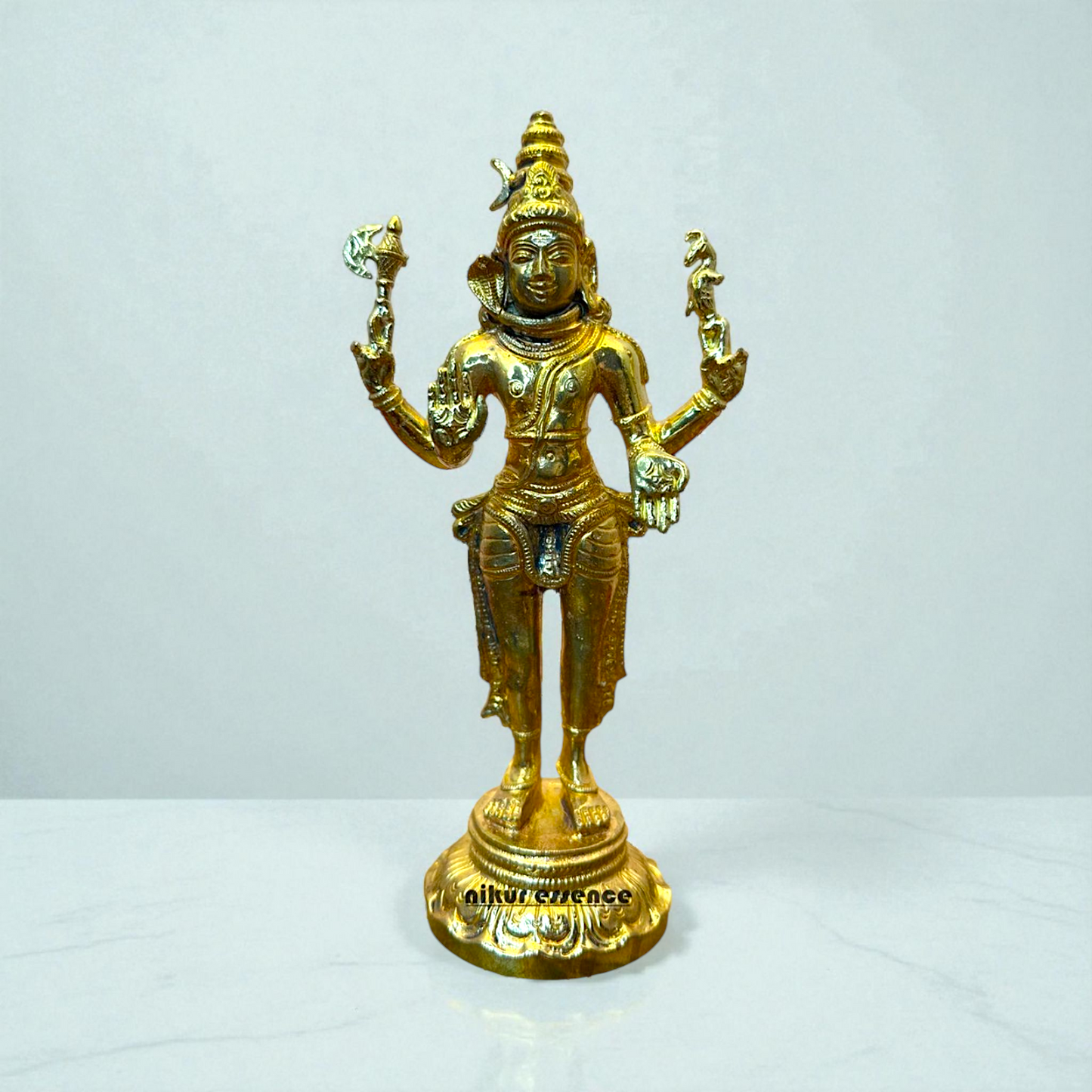 Nikur Essence Panchaloha Sadashiv Idol – Exquisite Handcrafted Divine Sculpture for Home Mandir, Temple Décor, Vastu Harmony, Spiritual Energy Nikuressence