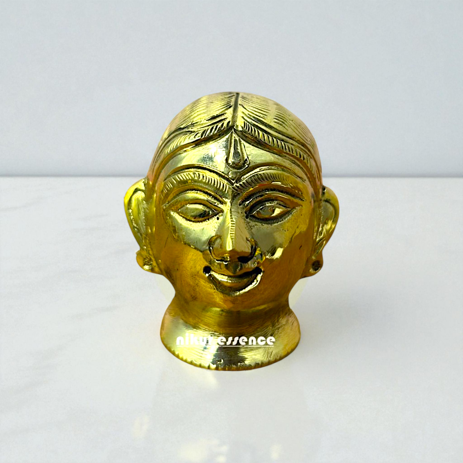Nikur Essence Panchaloha Uma Parvati Head Idol – Handcrafted Sacred Goddess Face Sculpture for Home Temple, Vastu Decor Nikuressence