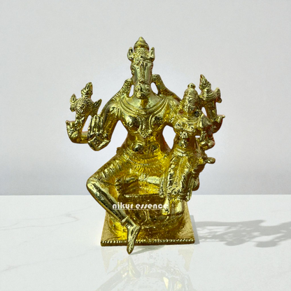 Nikur Essence Panchaloha Vishnu Hayagreeva with Lakshmi Idol – Handcrafted Five-Metal Divine Sculpture for Temple, Pooja Nikuressence