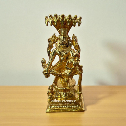 Yoga Narasimha Vishnu with Lakshmi Panchaloha Idol by Nikur Essence Nikuressence