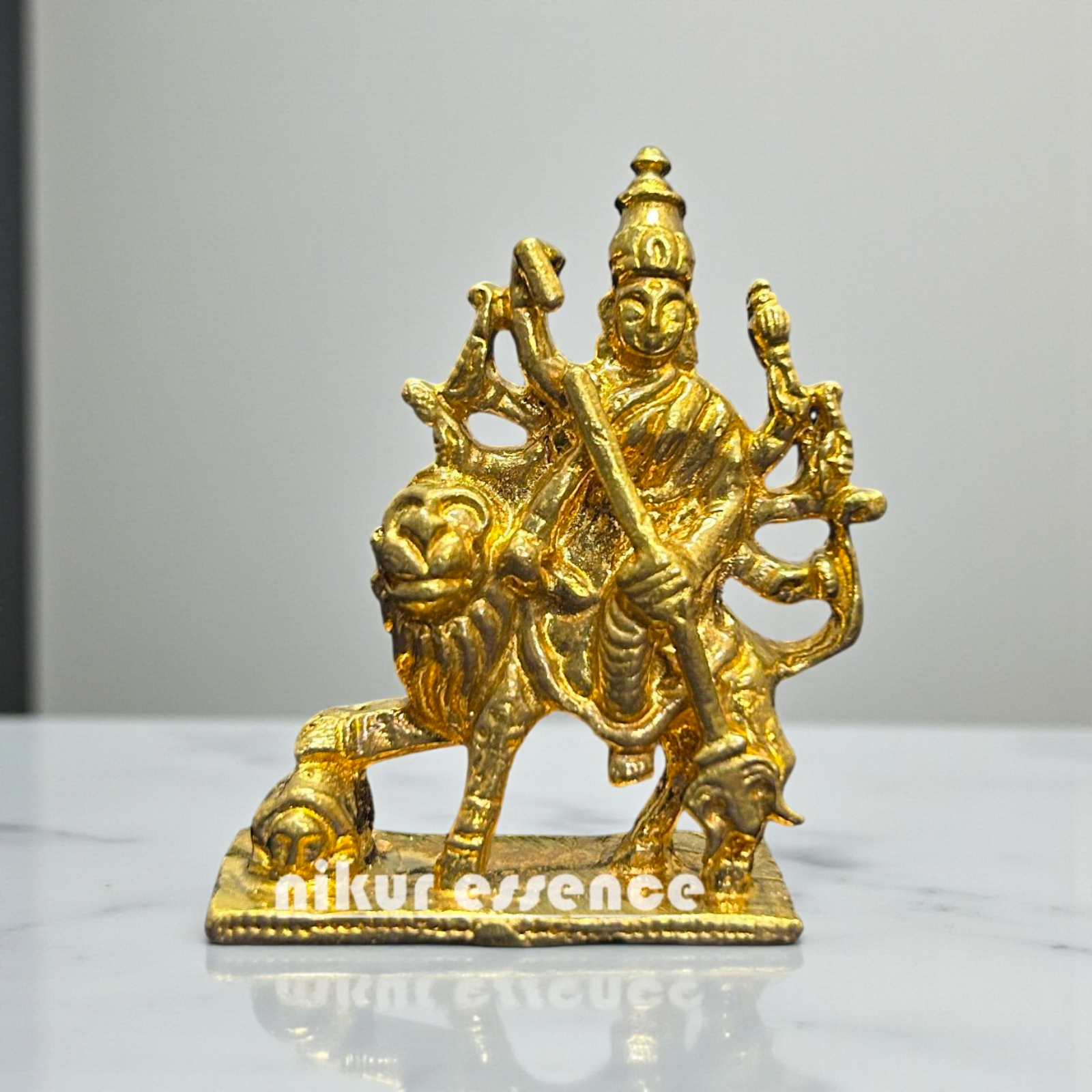 Durga Sherawali Maa Panchaloha Idol – Divine Goddess on Lion Symbol of Power, Courage, and Prosperity Nikuressence