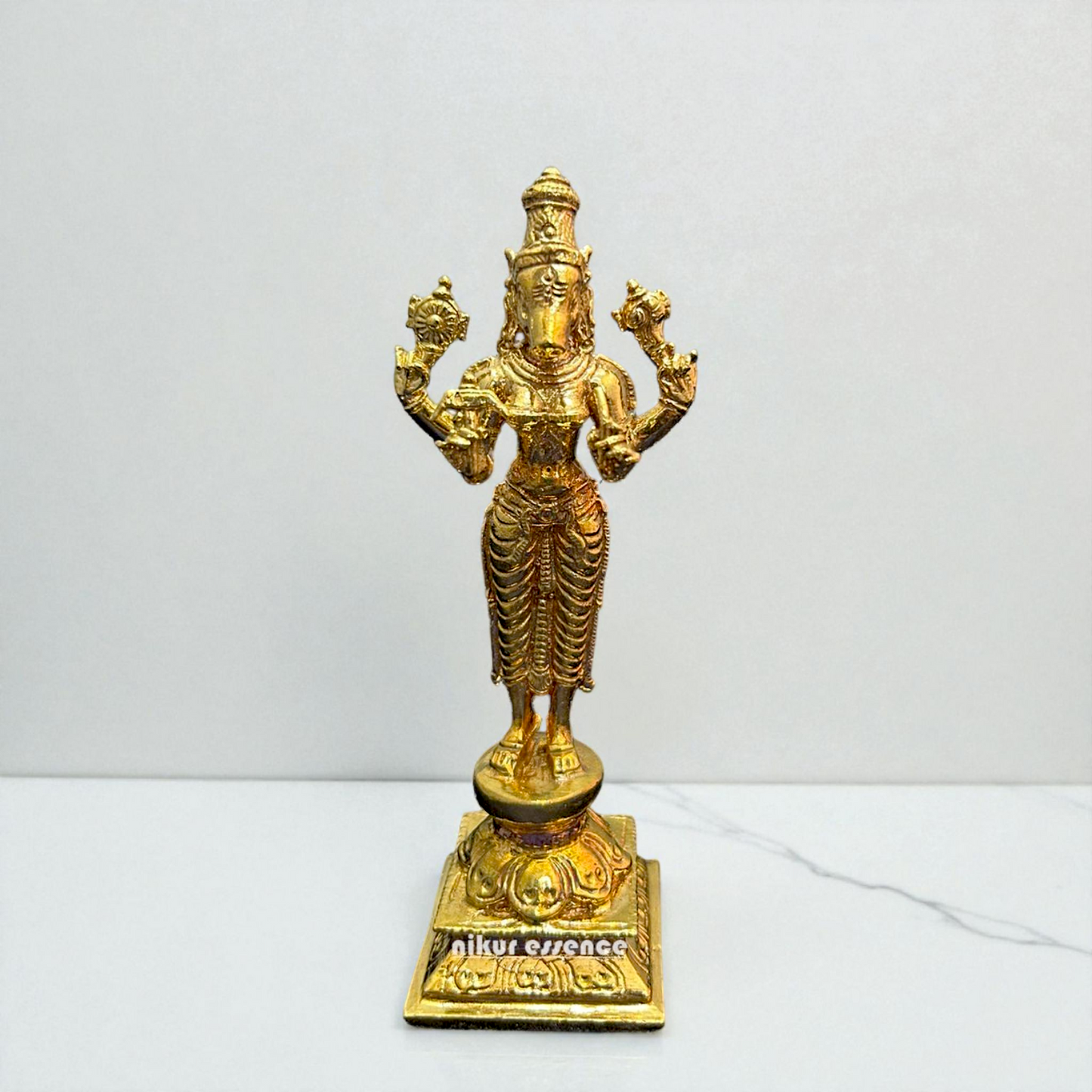 Standing Lord Narasimha Vishnu Panchaloha Idol by Nikur Essence Nikuressence