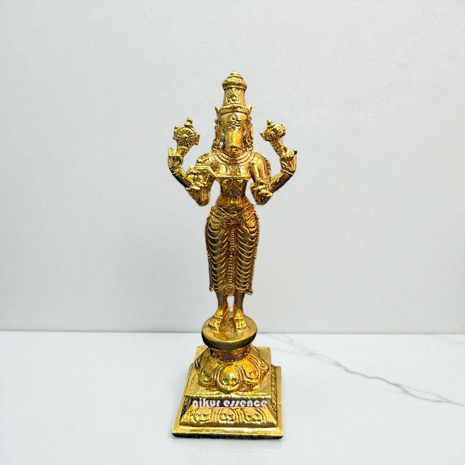 Standing Lord Narasimha Vishnu Panchaloha Idol by Nikur Essence Nikuressence