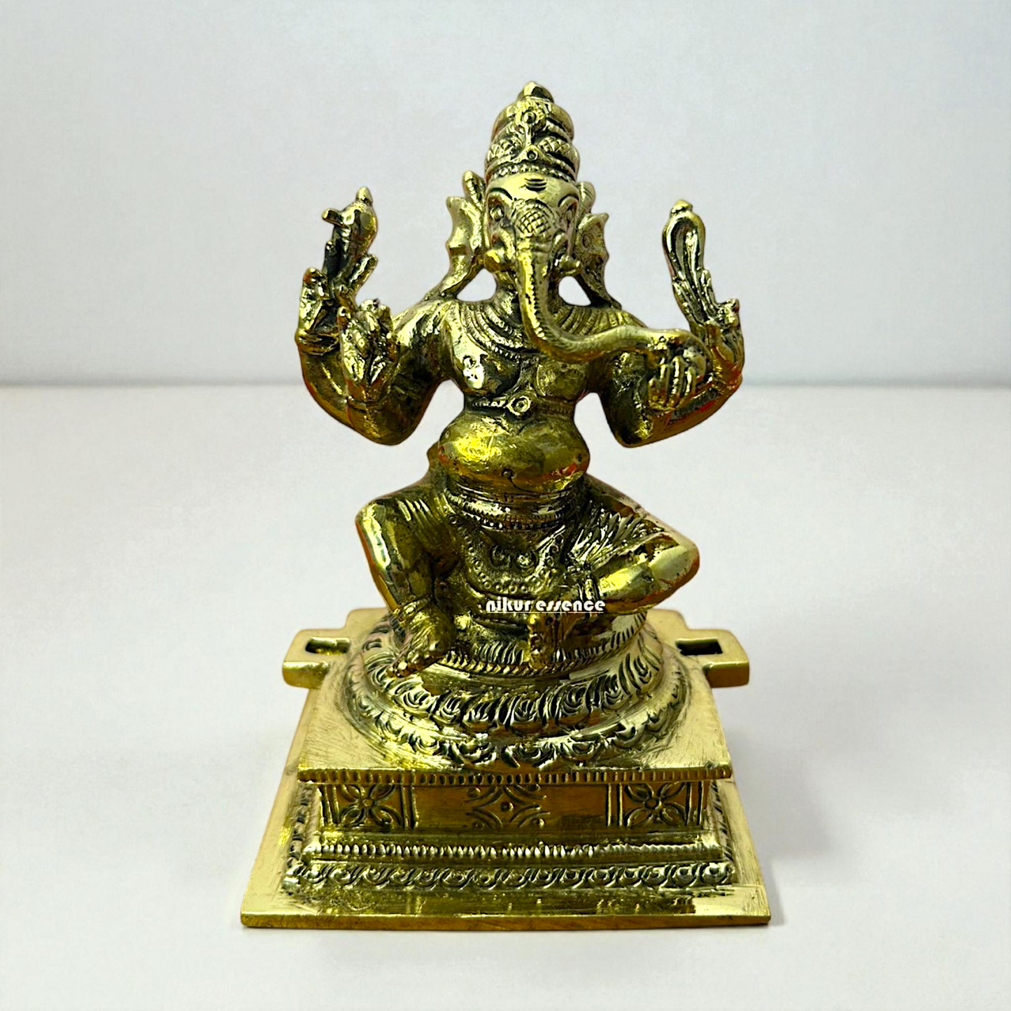 Ganesh Panchaloha Idol by Nikur Essence | Handcrafted Sacred Metal Sculpture Nikuressence