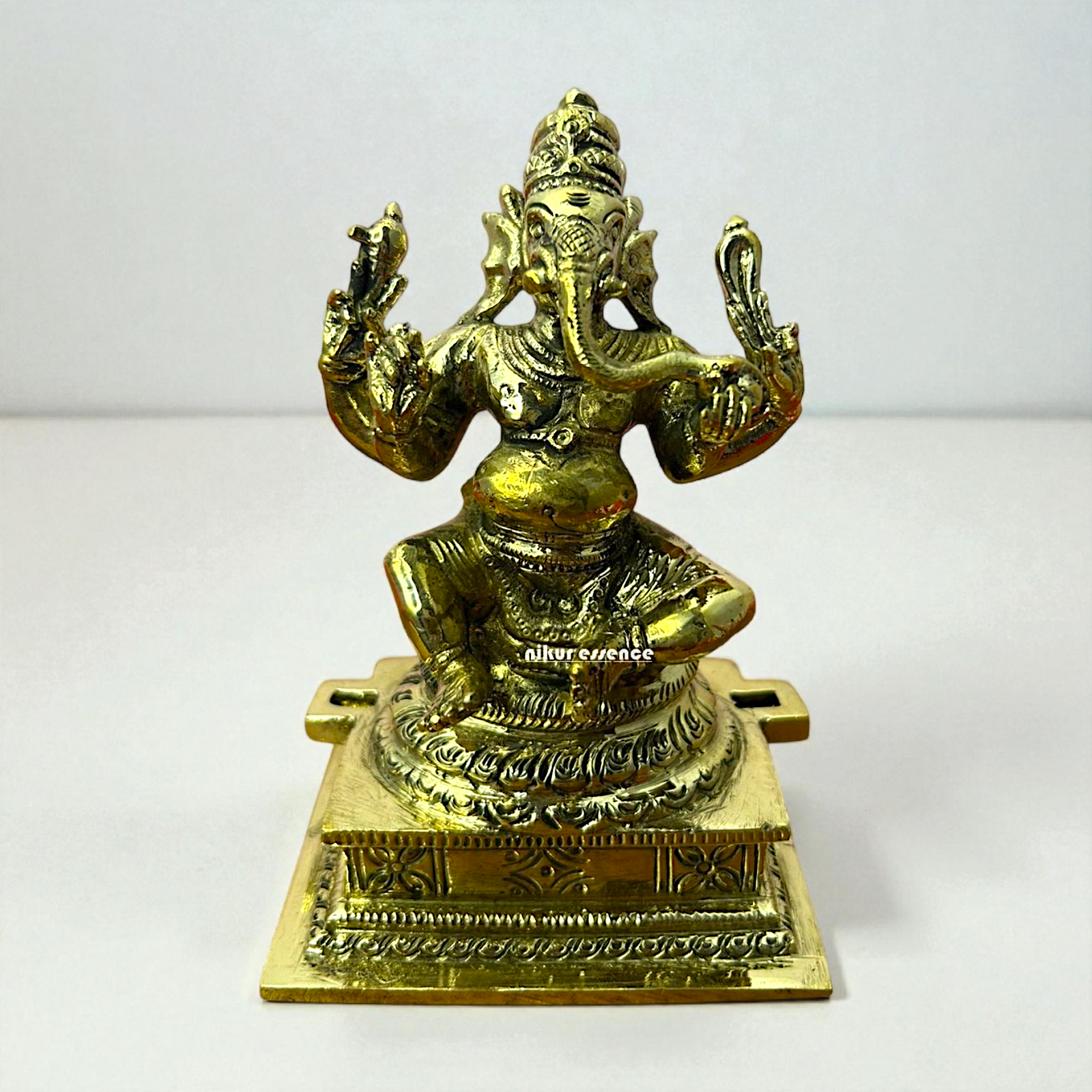 Ganesh Panchaloha Idol by Nikur Essence | Handcrafted Sacred Metal Sculpture Nikuressence
