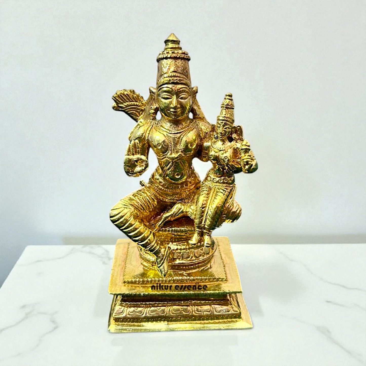 Sita Ram Seated Panchaloha Idol by Nikur Essence | Handcrafted Sacred Metal Sculpture | Divine Panchaloha Sita Rama Statue for Devotion Nikuressence