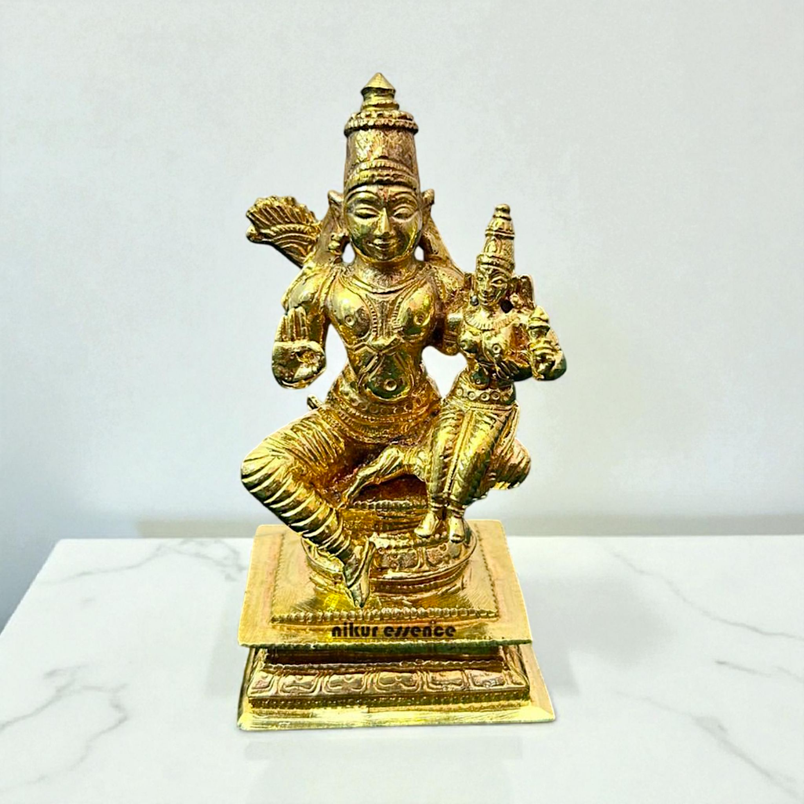 Sita Ram Seated Panchaloha Idol by Nikur Essence | Handcrafted Sacred Metal Sculpture | Divine Panchaloha Sita Rama Statue for Devotion Nikuressence