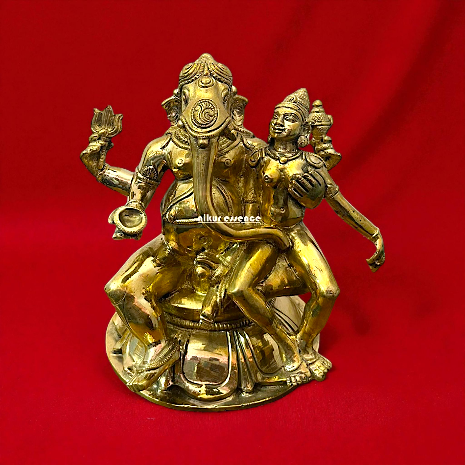 Ucchista Ganesha Panchaloha Idol by Nikur Essence | Handcrafted Sacred Metal Sculpture | Rare Divine Panchaloha Ganesha Statue for Prosperity Nikuressence