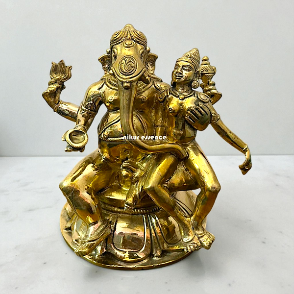 Ucchista Ganesha Panchaloha Idol by Nikur Essence | Handcrafted Sacred Metal Sculpture | Rare Divine Panchaloha Ganesha Statue for Prosperity