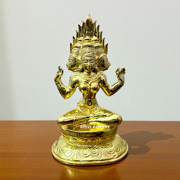 Shree Shatru Vidvamsini Panchaloha Idol by Nikur Essence | Handcrafted Sacred Metal Sculpture | Divine Panchaloha Goddess Statue for Protection