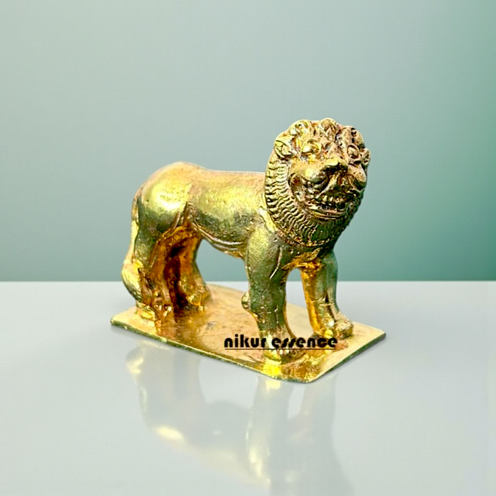 Lion Panchaloha Idol by Nikur Essence – Handcrafted Panchaloha Lion Statue for Divine Strength, Spiritual Home Décor Nikuressence