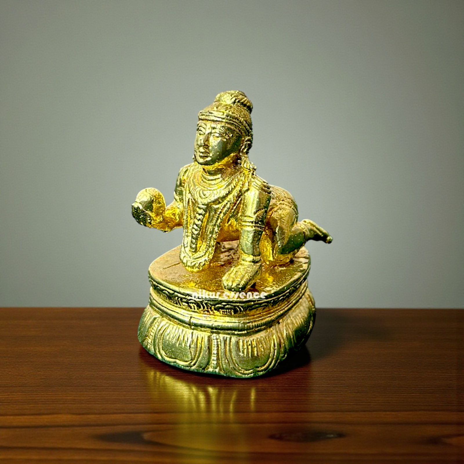 Krishna Laddoo Gopal Panchaloha Idol by Nikur Essence – Handcrafted Baby Krishna Statue in Sacred Panchaloha Metal for Devotion Nikuressence