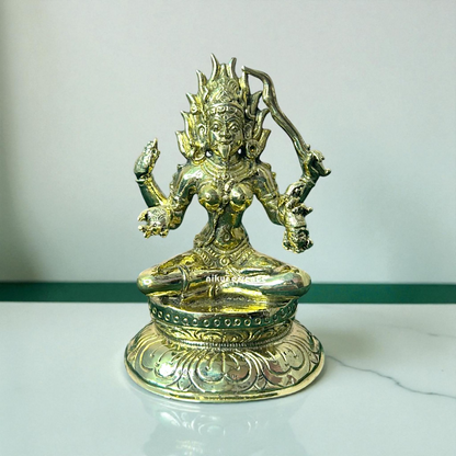 Nikur Essence Divine Goddess Dakshina Kali Ma Panchaloha Idol – Exquisite Handmade Panchaloha Kali Mata Sculpture Nikuressence
