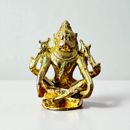 Narasimha Vishnu Panchaloha Idol Handmade Divine Metal Statue Lord Vishnu Narasimha Deity Sacred Feng Shui Religious Home Decor Nikuressence
