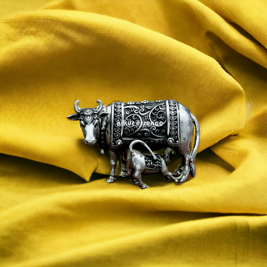 Silver Kamdhenu cow with calf