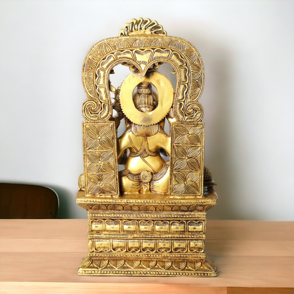 Solid brass Ganesh Sitting With Mouse statue- 20 Inches