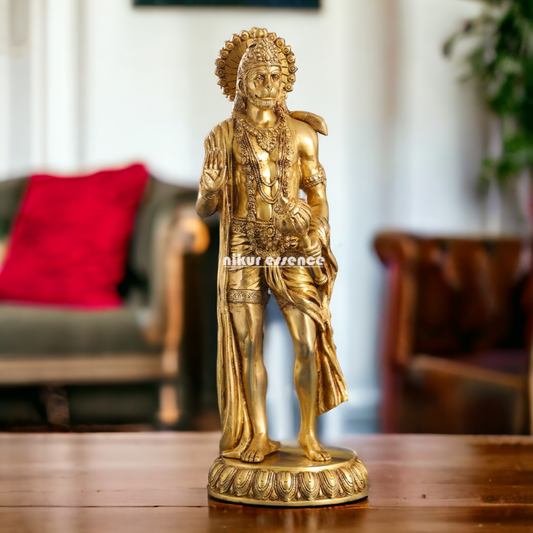 Lord Hanuman Monkey God standing Brass idol - 23 Inches