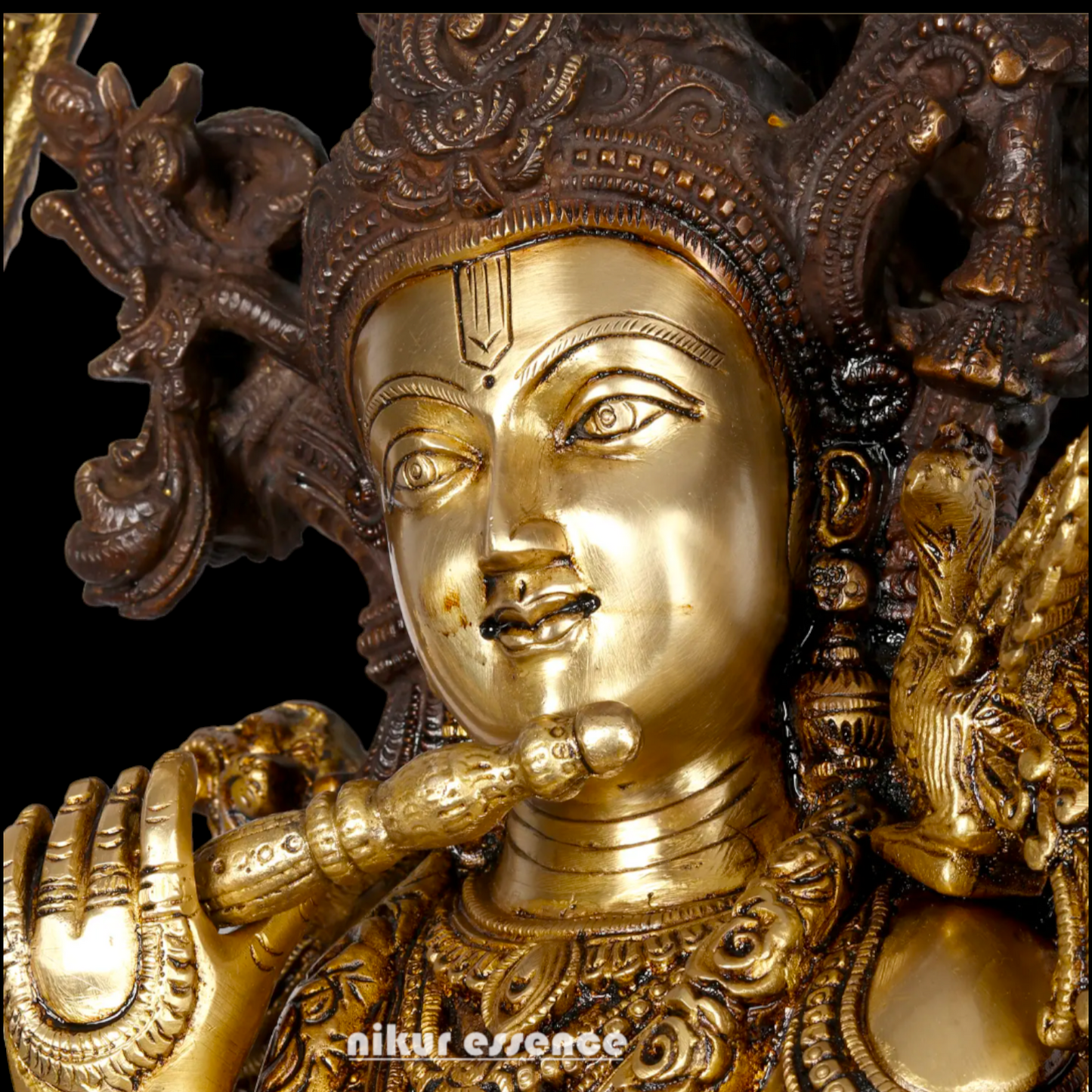 Big Radha Krishna with Bell brass idol - 44 inch