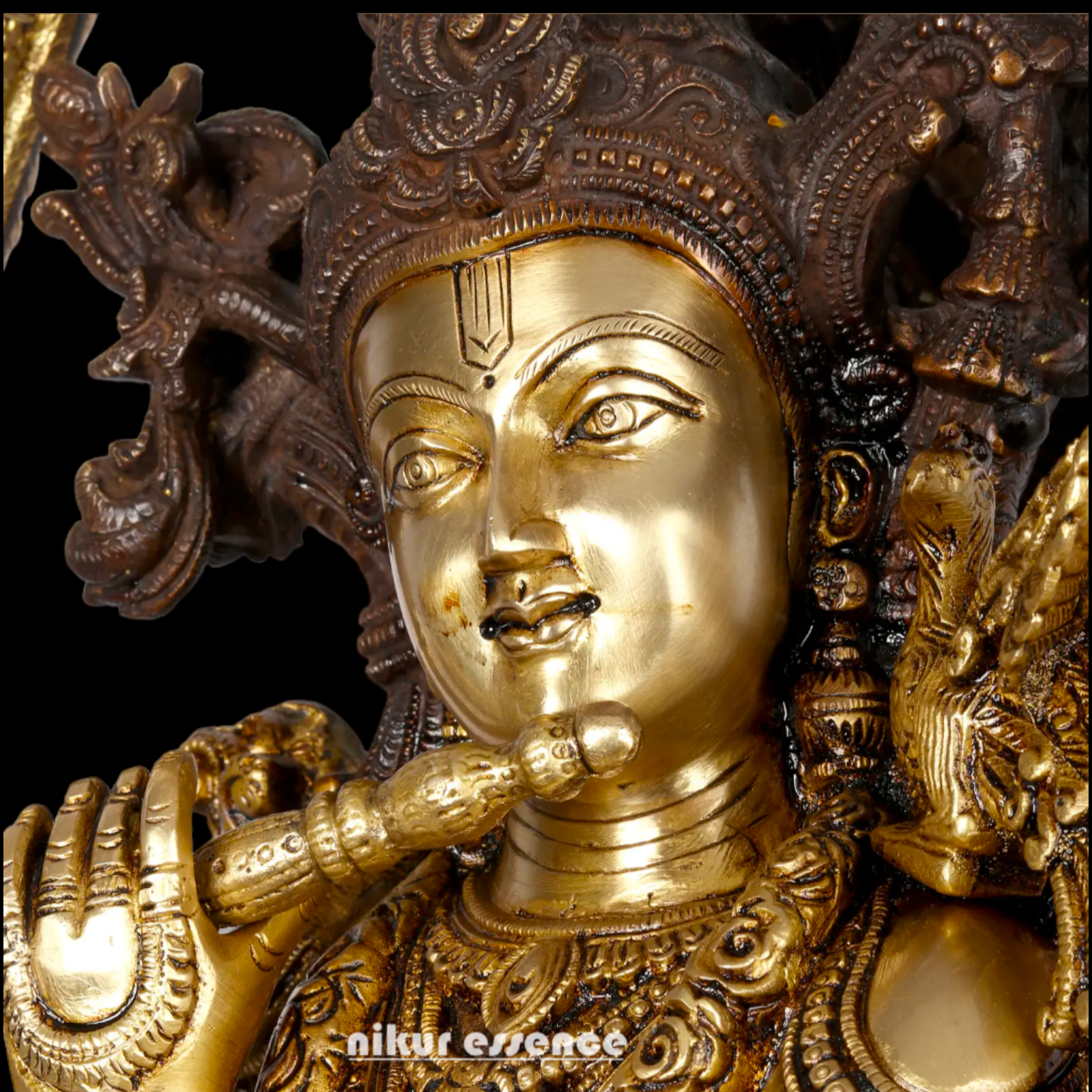 Big Radha Krishna with Bell brass idol - 44 inch