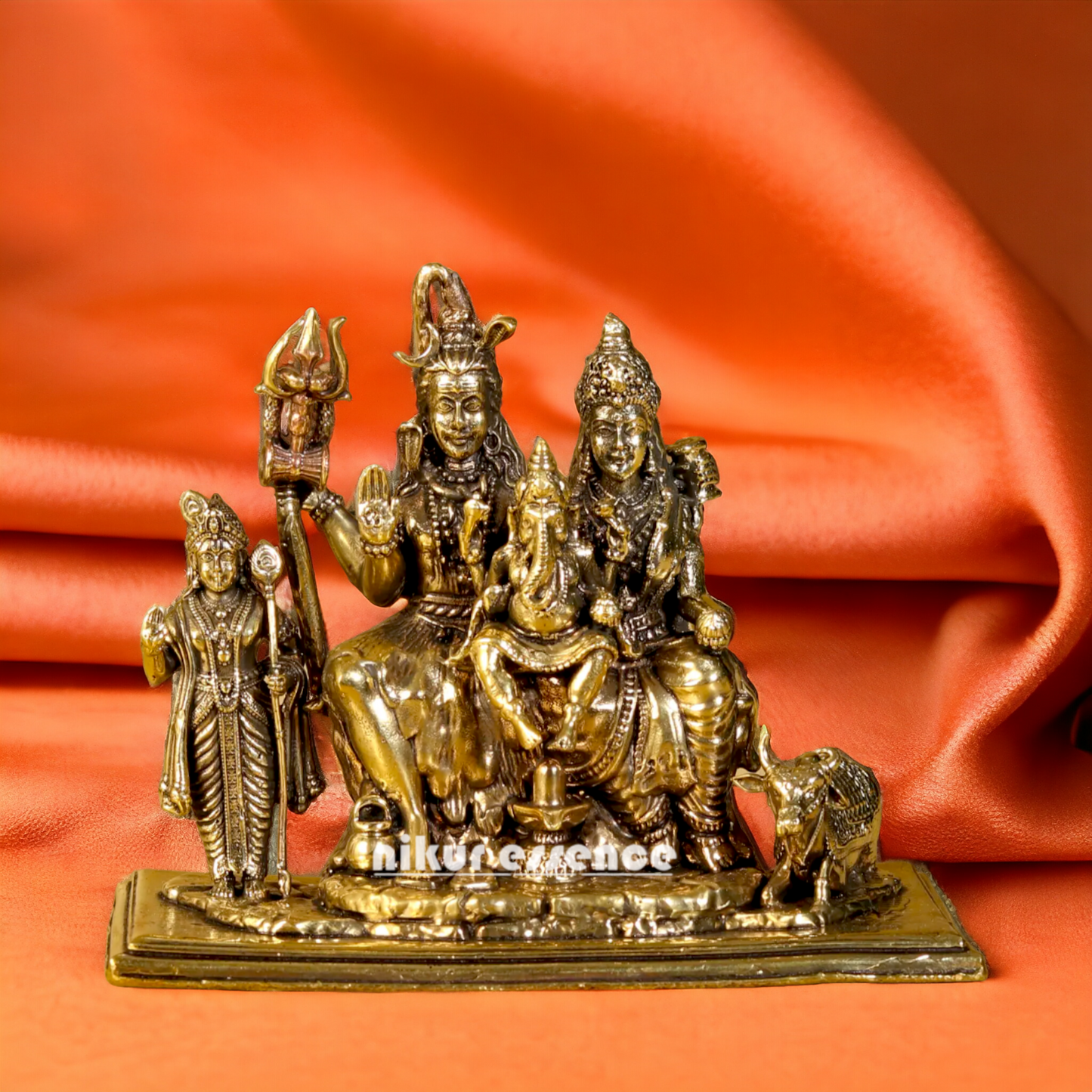 Pure Brass Shiva Parivar family statue - 5 inches