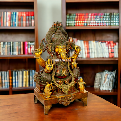 Lord Ganesha Vinayaka Sitting Brass idol - 34 inches