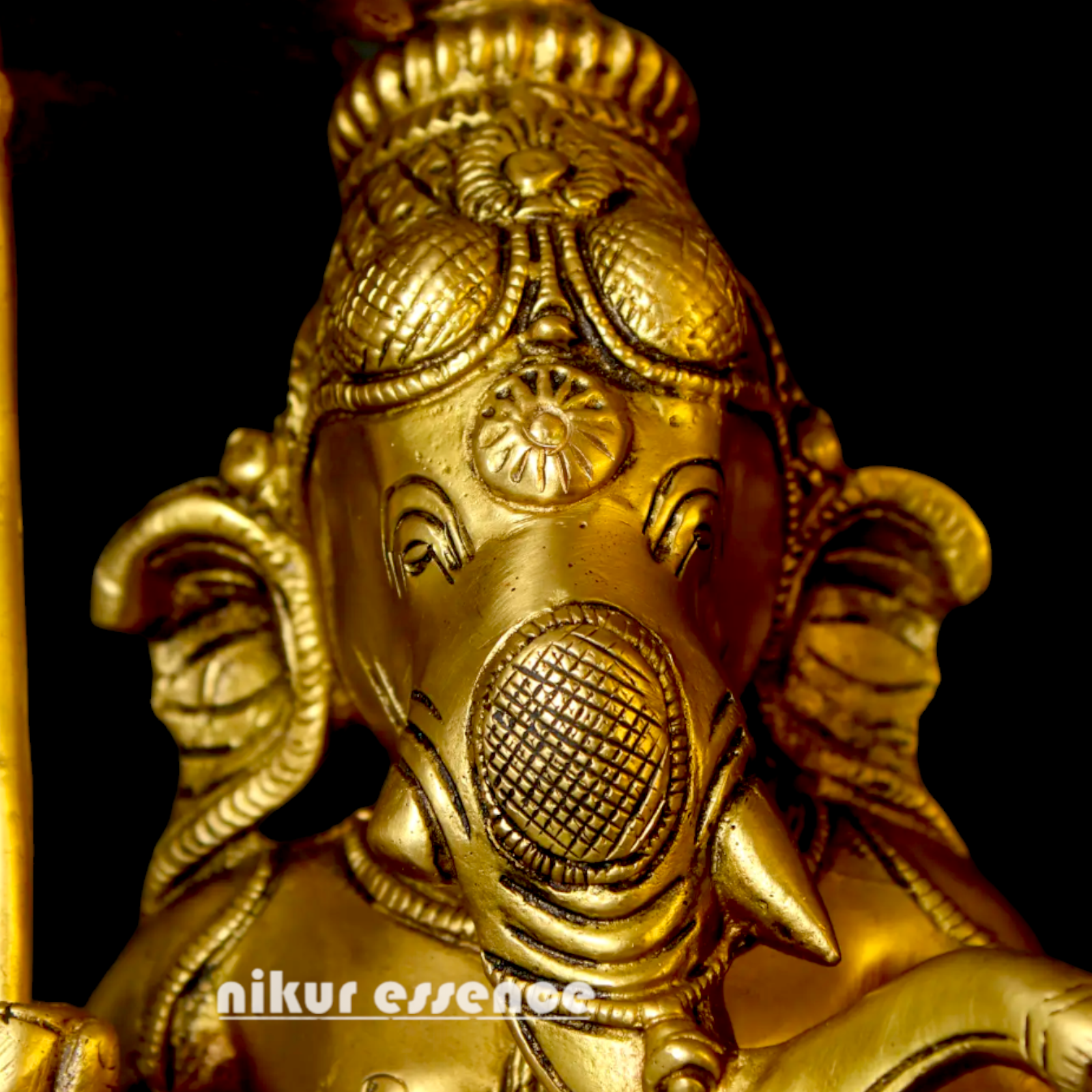 Big Ganesha Vinayaka standing with umbrella Brass idol - 14 inches