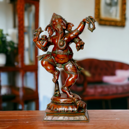 Brass Ganesha Ganpati Dance idol - 40 inches