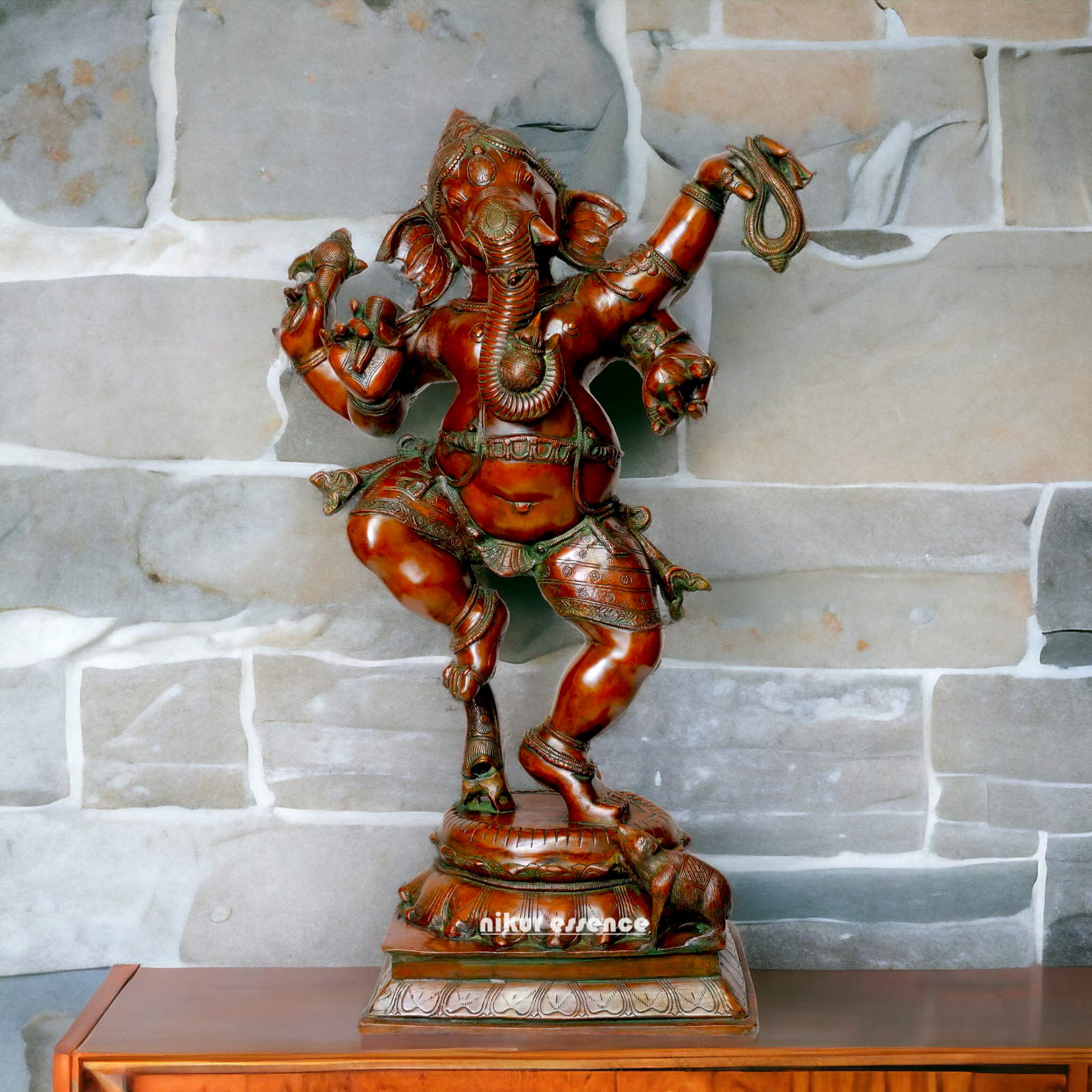 Brass Ganesha Ganpati Dance idol - 40 inches