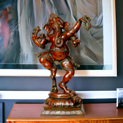 Brass Ganesha Ganpati Dance idol - 40 inches