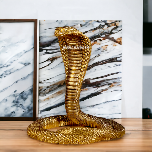 Pure Brass Snake statue - 7.75 inches