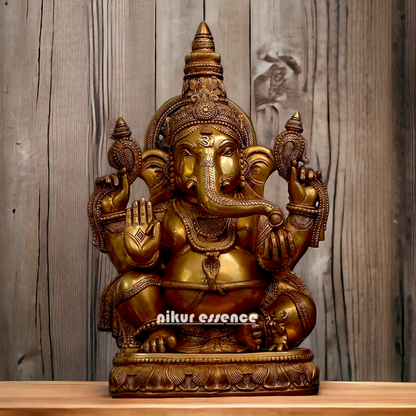 Large Ganesha Sitting with Blessing statue - 21 inches