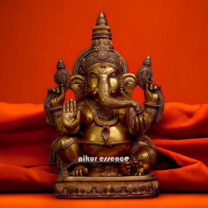 Large Ganesha Sitting with Blessing statue - 21 inches