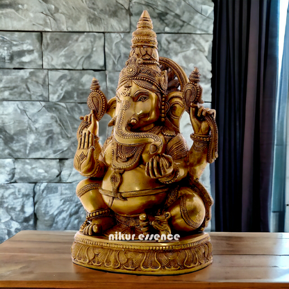 Large Ganesha Sitting with Blessing statue - 21 inches