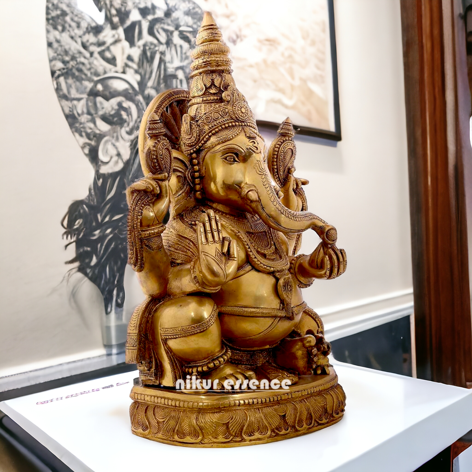 Large Ganesha Sitting with Blessing statue - 21 inches