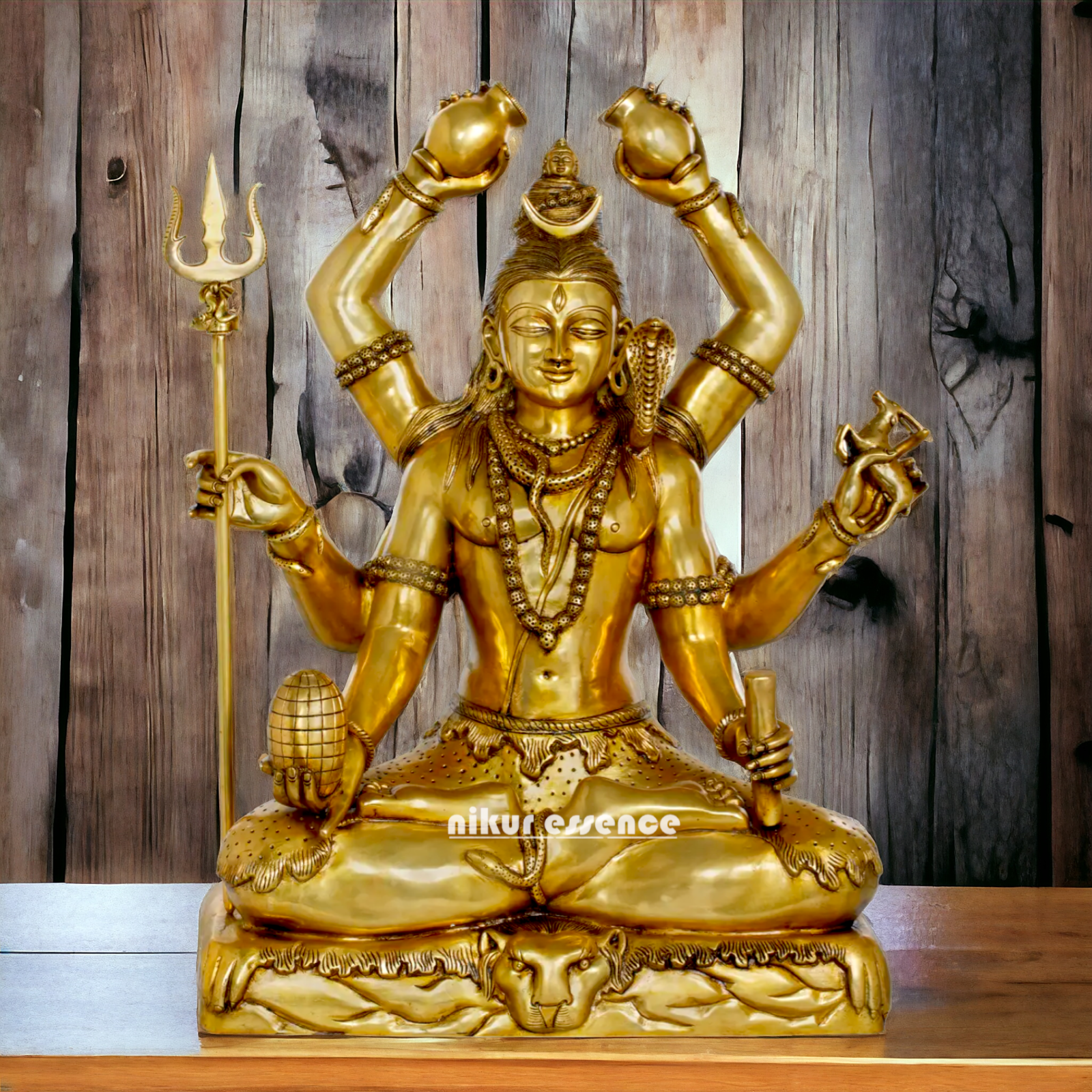 Pure Brass Shiva Meditation statue - 31 inches