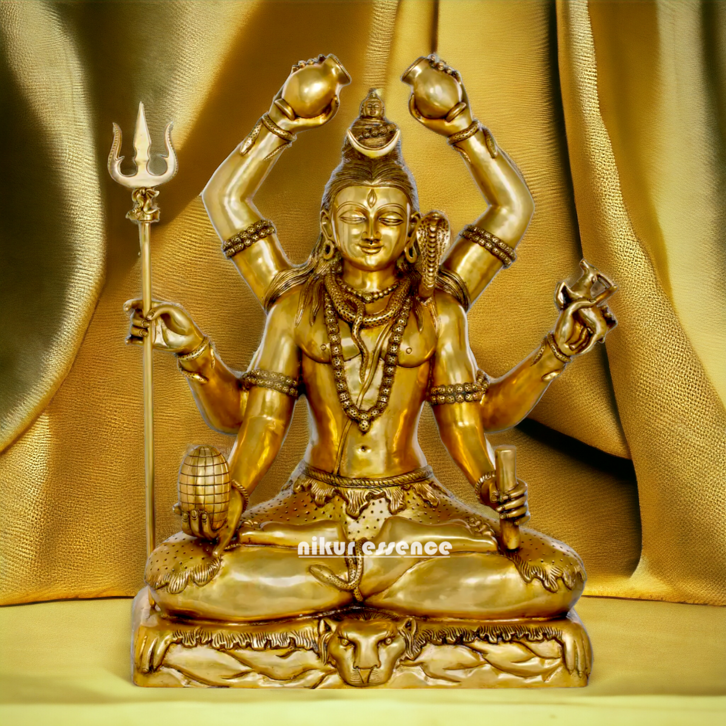 Pure Brass Shiva Meditation statue - 31 inches